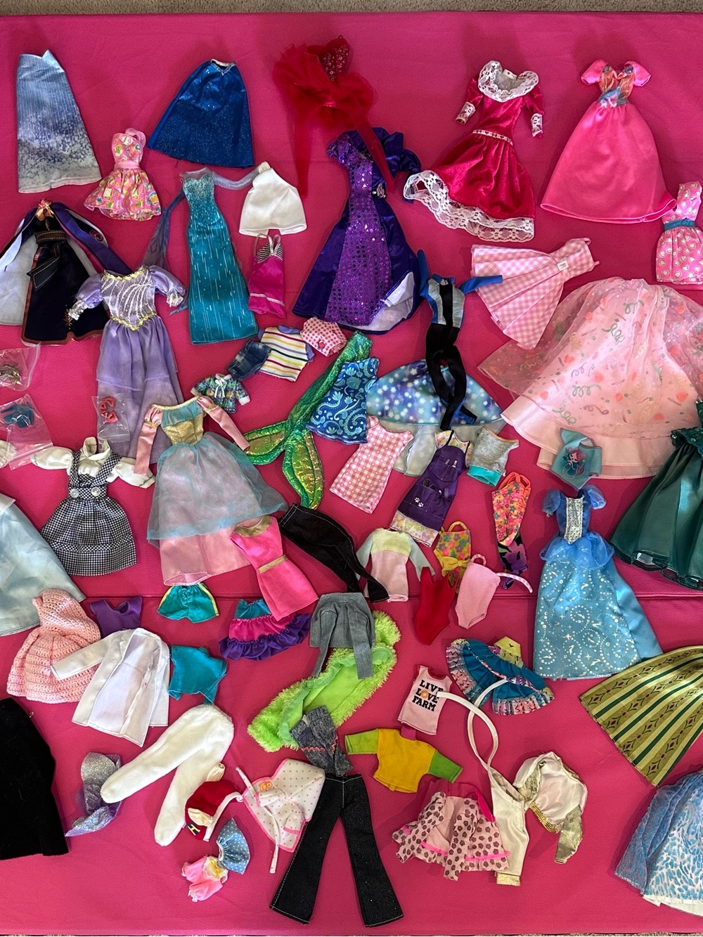 Large lot of Vintage Barbie Doll Clothing